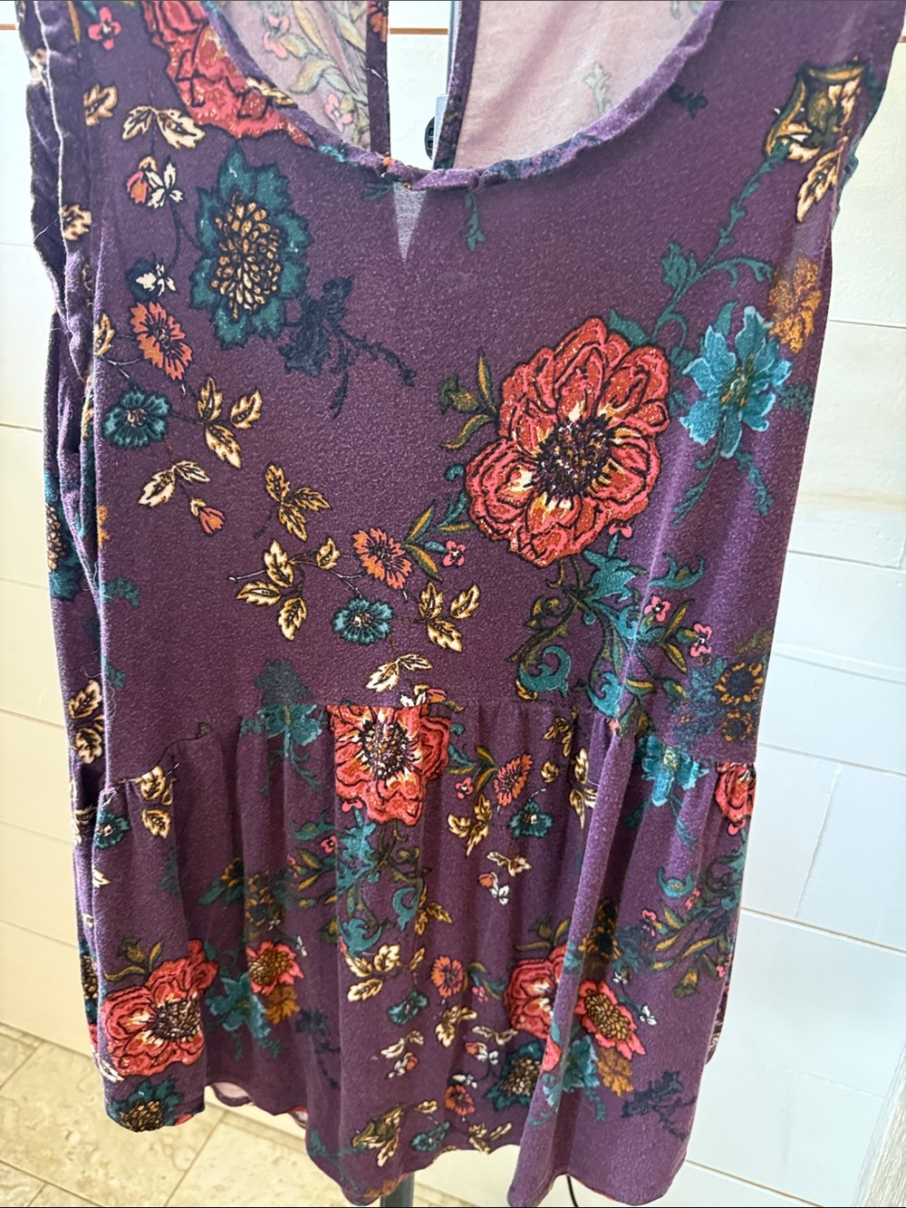 Maurices Purple Floral Tank Top - Picture 3 of 6